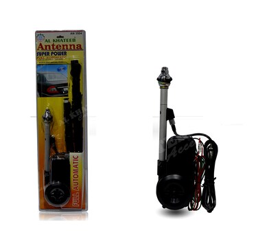 AutoTech Super Power Full Automatic Car Antenna   Motorized Retractable Radio Aerial   Universal AM/FM Stereo Reception   11 Replacement Mounting Adapters Included for All Vehicles