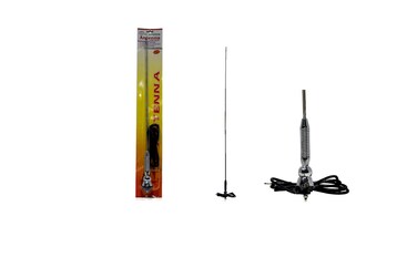 AutoTech Universal Car Special Fender Side Mount Antenna (137cm)   High Gain AM/FM Stereo Radio Aerial   Premium Stainless Steel &amp; Chrome Finish   Durable Spring Base Design for All Vehicle Models