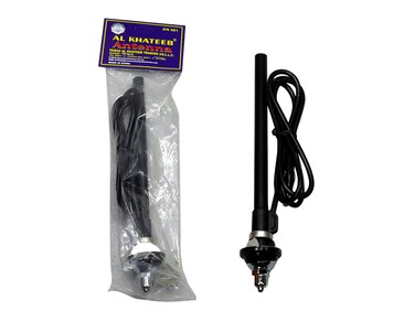 Al Khateeb Universal Top Key Car Radio Antenna (80cm)   4 Section Retractable Side Aerial   Premium Chrome Mast with Durable Black Base   High Gain AM/FM Stereo Reception for All Vehicle Models
