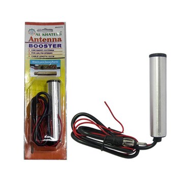 Al Khateeb Universal Car Radio Antenna Booster   Electronic Signal Amplifier for AM/FM Stereo   High Performance Radio Booster with 62cm Cable   12V Power for All Vehicle Models