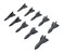 Al Khateeb Sports Design Universal Shark Fin Car Antenna Decoration   10 Piece Set   Black Aerodynamic Plane Style   Multi Mount for Roof, Bumper, Side, and Fender   Premium Exterior Garnish