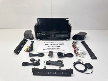 GTK Android 13 Car Stereo for Land Cruiser 2016&ndash;2021   12.3" IPS Screen   360&deg; Camera Output   Wireless CarPlay   8-Core Processor   All Wires Included