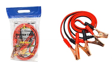 Al Khateeb 300 Amp Heavy Duty Booster Jumper Cables   Compact 2.2 Meter (7.2 ft)   Standard Emergency Jump Leads for Cars &amp; Motorcycles   Insulated Clamps   Essential Safety Kit