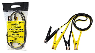 Al Khateeb 500 Amp Heavy Duty Booster Jumper Cables   Compact 2.2 Meter (7.2 ft)   Standard Emergency Jump Leads for Cars &amp; Vans   Insulated Clamps   Essential Roadside Kit