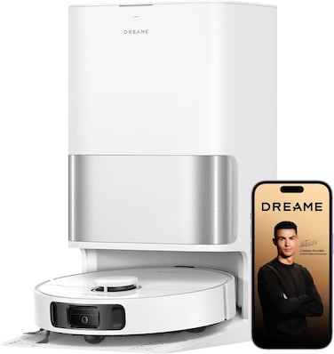 DREAME D30 Ultra Robot Vacuum and Mop, 25,000Pa Powerful Suction, All-in-One Base Station with 100 Days Auto-Empty, MopExtend Tech for Edge Cleaning, Smart Obstacle Avoidance, white