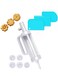 Dessert Decorating Syringe Set Manual Cookie Maker with 5 Funnel Icing Tips for DIY Biscuit Maker and Decoratio