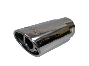 KOBA Universal Stainless Steel Exhaust Tail Pipe Tip   Integrated Filter/Muffler   Sleek 66mm Outlet x 185mm Length   Corrosion Resistant Chrome Finish   Easy Clamp On Installation