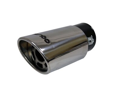 KOBA Universal Stainless Steel Exhaust Tail Pipe Tip   Polished Chrome Finish   Compact 55mm Outlet x 155mm Length   Corrosion Resistant Tip   Easy Clamp On Installation