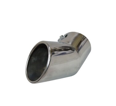 KOBA Universal Stainless Steel Round Exhaust Muffler Tip   Large 100mm Outlet x 210mm Length   Built in Muffling Effect   Corrosion Resistant Chrome Finish   Clamp On Installation