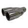 KOBA Universal Stainless Steel Double Barrel Exhaust Tip   Dual Outlet Chrome Finish   Aggressive Sports Look (Style 1)   Large 250mm x 180mm Dimensions   Clamp On Upgrade