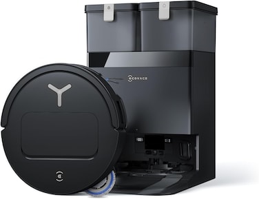 ECOVACS DEEBOT T50S OMNI Robot Vacuum and Mop, 8.1 cm Ultra-Slim Frame, 25,000Pa Suction, ZeroTangle Technology 3.0, Auto Mop Wash &amp; Dry, TrueDetect 3D, Black