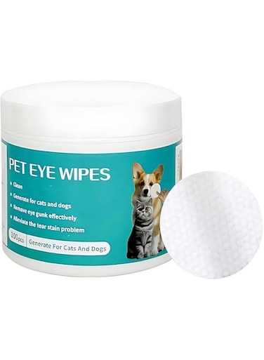 100Pcs Pet Eye Wipes for Dogs &amp; Cats, Azonee Tear Stain Remover Wipes for Eye Cleaning, Removes Dirt &amp; Eye Discharge, Gentle &amp; Hypoallergenic, Safe for Daily Use