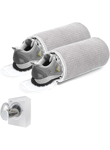 2Pcs Shoe Washing Machine Bag, 360&deg;Wrap-Around Laundry Shoe Bag, Reusable Shoe Cleaning Bag for Washer and Dryer, Sneaker Laundry Bag for Canvas, Sneaker, Mesh Gym Shoe, All Shoe Types(Grey)