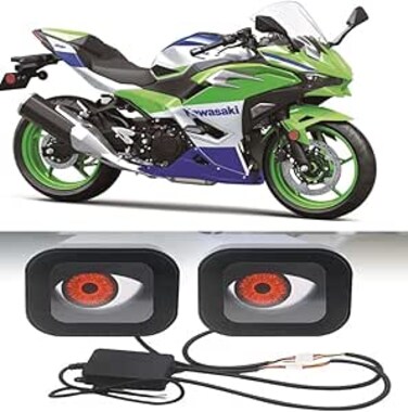 Universal Motorcycle LED Devil Eye &ndash; Red Projector Light
