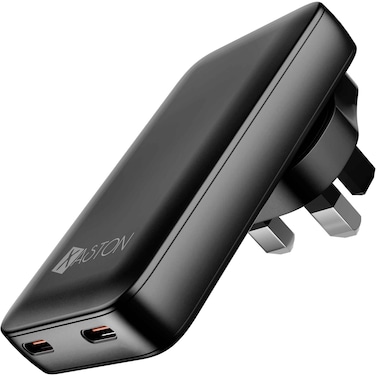XASTON PowerBlade 65W Dual PD GaN Charging Adapter Ultra Slim with UK/US Plug NA31G
