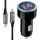 XASTON PD USB 52.5W Fast Car Charger with 1M USB-C to USB-C Braided Cable NCL32