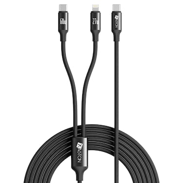 XASTON NCT21 60W Type-C + 27W Lightning 2-in-1 Fast Charging Braided Cable 1.2M (USB-C / Lightning Dual Support)