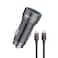 XASTON Car Charger 30W PD + 22.5W QC3.0 with 27W Type-C Lightning 1M Braided Cable NCL31