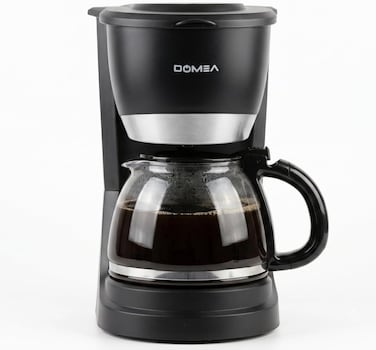 DOMEA Coffee Maker 1.2L &ndash; 12 Cup Drip Coffee Machine with Glass Carafe, Washable Filter, Quick Heating &amp; One-Touch Operation, 830W Coffee Brewer for Home &amp; Office KCM171