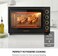 DOMEA 48L Toaster Oven with Rotisserie &amp; Convection, 2000W Electric Countertop Oven, 60-Minute Timer, Adjustable Temperature 100-250&deg;C, Bake Tray &amp; Wire Rack Included for Baking, Roasting &amp; Grilling