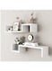 2 Set of Floating Shelves Wall Mounted Sturdy Rustic Wood Floating Wall Shelf Bathroom Tablette Murale for Bedroom, Living Room, Kitchen, Book Decoration Storage, White