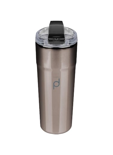 DrinkPod Stainless Steel Reusable Coffee Tumbler, Metallic Black, 500ml