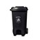 Geoplast HDPE Plastic Dustbin with Metal Pedal - 240 Liters, Black