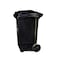 Geoplast HDPE Plastic Dustbin with Metal Pedal - 120 Liters, Black