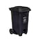 Geoplast HDPE Plastic Dustbin with Metal Pedal - 120 Liters, Black