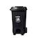 Geoplast HDPE Plastic Dustbin with Metal Pedal - 120 Liters, Black