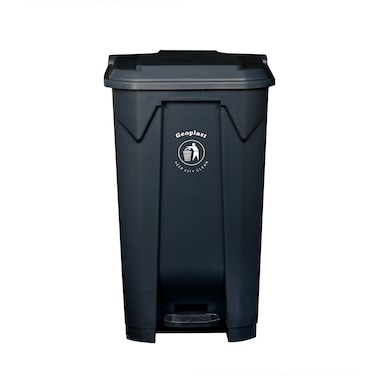 Geoplast Polypropylene Plastic Dustbin with Plastic Pedal - 30 Liters, Black