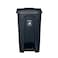Geoplast Polypropylene Plastic Dustbin with Plastic Pedal - 30 Liters, Black