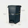 Geoplast Pedal Dustbin 30L Plastic with Lid, Foot Operated Garbage Bin, Large Waste Dustbin for Kitchen, Bathroom &amp; Office, Hygienic Odor Control Trash Can