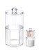 SWIUKPHE Cotton Buds Dispenser Makeup Organiser Bathroom Storage Cotton Swabs Holder Cotton Pad Container with Lid (2 Cylinder)