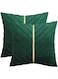 Tosleo Dark Green Velvet Throw Pillow Covers 18x18 inch Pack of 2 with Gold Leather Home Decorative Cushion Cases Luxury Modern Pillow Covers for Sofa Bedroom Livingroom Car