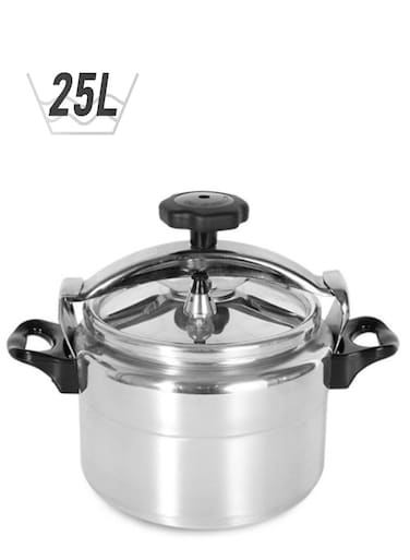 By Mommas Choice - 25 Liters Aluminium Pressure Cooker Silver/Black 25 Liters Silver