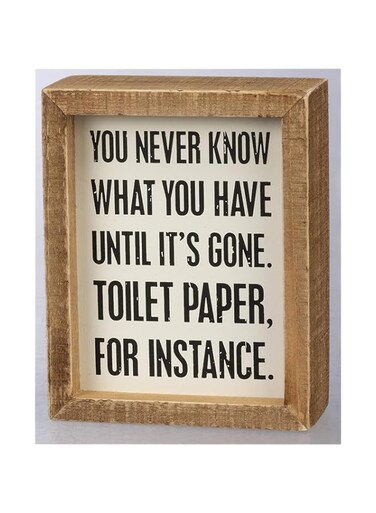 Primitives by Kathy Wooden Box Sign - Funny Bathroom Sayings, Wall Art/Home Decor, Farmhouse Style, Housewarming Gift, 4x5 IN