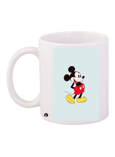 Printed Ceramic Coffee Mug White/Blue/Red