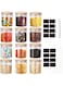 KUAIJI 12 Pack 9.47 oz(280 ML) Glass Jars Wooden Airtight Lids and Labels, Food Cereal Storage Small Spice Containers for Home Kitchen Tea Coffee Spice Sugar (12-pack 280 ML)