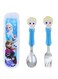 frozen Elsa Kids Spoon and Fork Set with Case &acirc;&euro;&ldquo; Stainless Steel Cutlery for Children, Cartoon Design, BPA-Free Travel Set