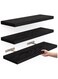 Set of 3 Floating Shelves Wall Mounted Rustic Black Wood Shelf Set, Decorative Storage Shelves with Invisible Brackets for Bathroom, Bedroom, Living Room, Kitchen and Office