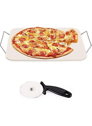 QCQHDU Pizza Stone for Oven and Grill, 15 X 12 Inches Heavy Duty,Rectangular Cordierite Baking Stone for Bread, Pizza, Thermal Shock Resistant Cooking Stone