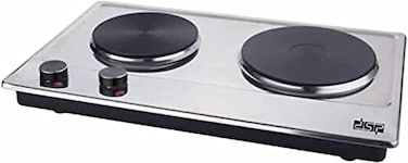 Dsp double electric cooker 1000w &amp; 1500w kd4047 silver