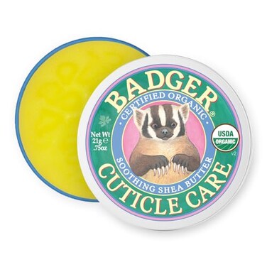 Badger Organic Cuticle Care Balm - Natural Nail Care Cream With Shea Butter, Vitamin-Rich Seabuckthorn Extract To Strengthen, Soothe &amp; Restore Dry &amp; Splitting Cuticles - Light Citrus Scent - .75Oz