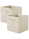 PowerKing Storage Cubes, Foldable Fabric Storage Boxes And Cloth Storage Organizer Drawer For Closet And Toys Storage Bin, 2 Pack, Beige