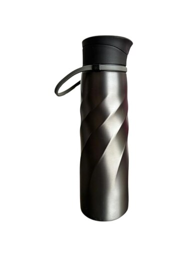 Sports Water Bottle, 1000ml, Black, 8Pcs, Made From Recycled Stainless Steel.