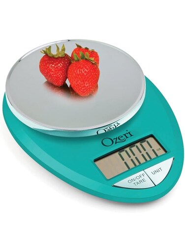 Ozeri Pro Digital Kitchen Food Scale, 1g to 12 lbs Capacity, in Stylish Black 1g/12 lb Blue ZK12-T