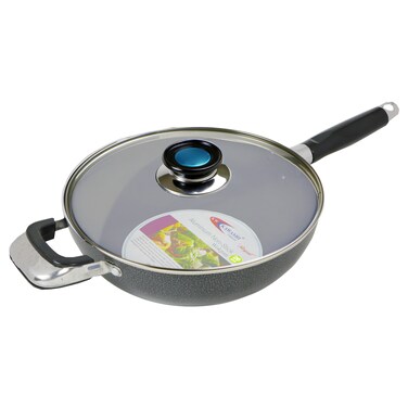 KAWASHI Wokpan with Glass Lid 26cm KRWA-26G-1