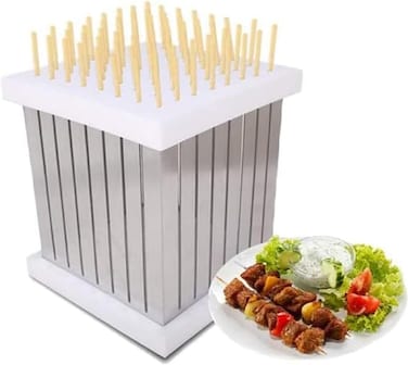 Kebabs Maker Box &ndash; BBQ Meat Skewer Maker with Built-in Slicer   Reusable, Easy-to-Use Kebab Kit for Perfect Grilling   Restaurant-Quality Results for Beef, Chicken, Portable BBQ Tool