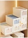 clothing storage box, foldable Oxford cloth storage box, wardrobe storage box with transparent window and handle, used for storing washable clothes, jeans, toys, and books.